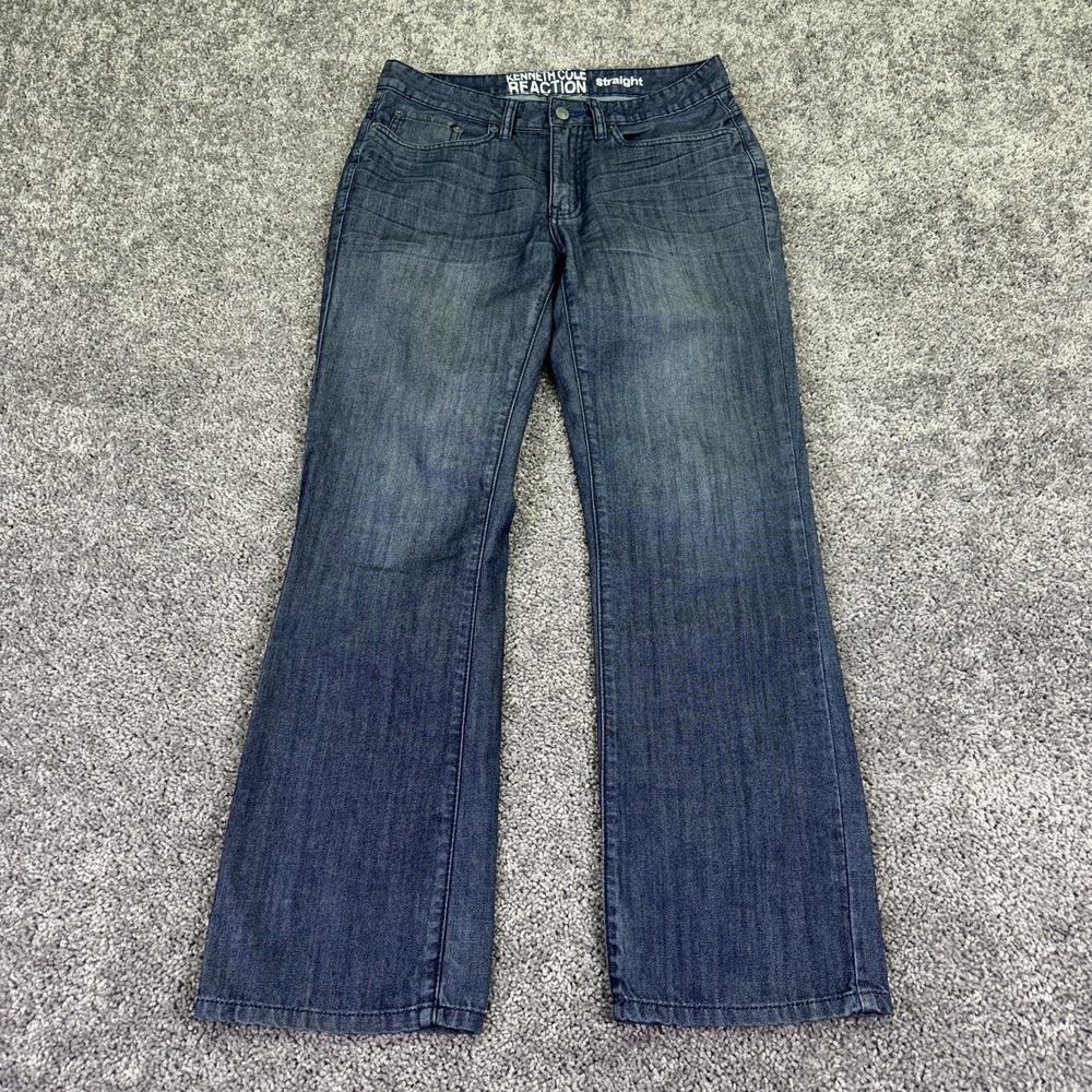 Kenneth Cole Reaction Jeans Mens 30x30 Blue Straight Leg Medium Wash Denim Work